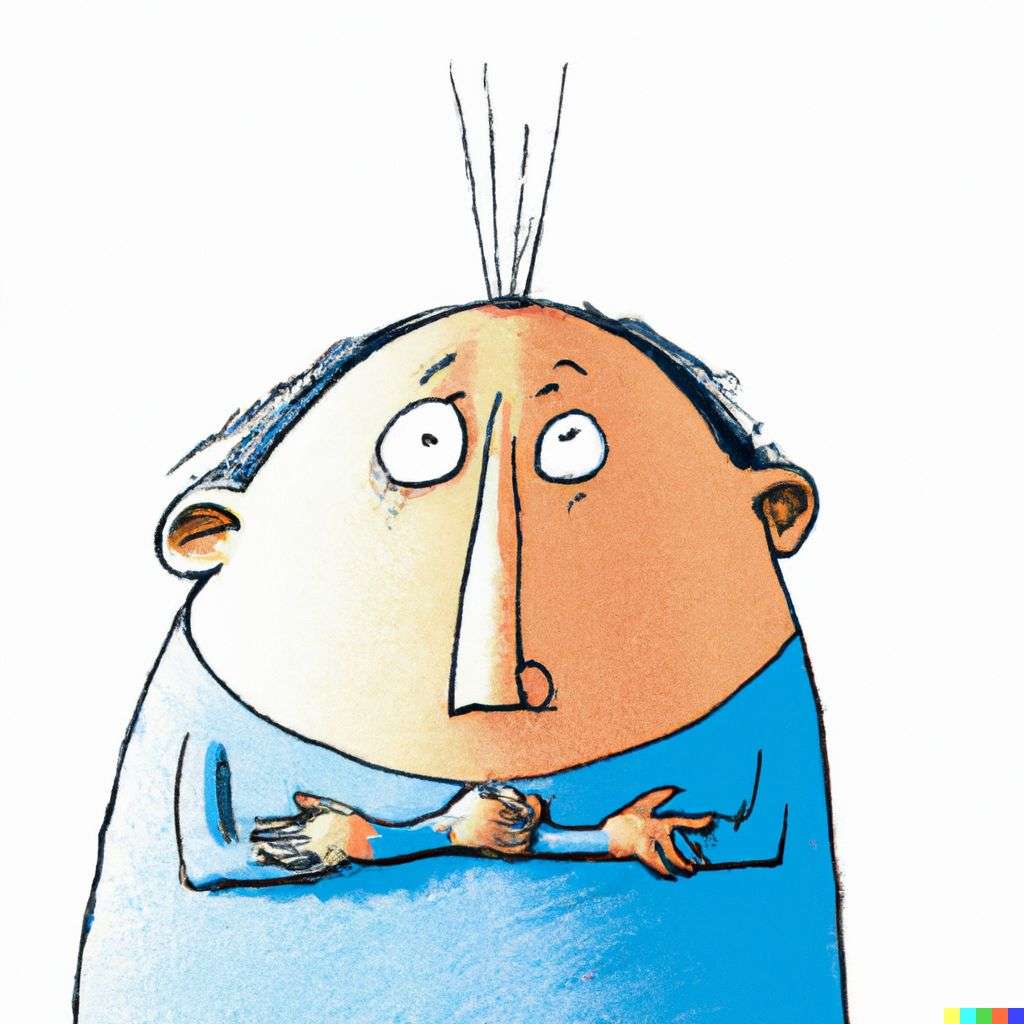 a representation of anxiety, cartoon